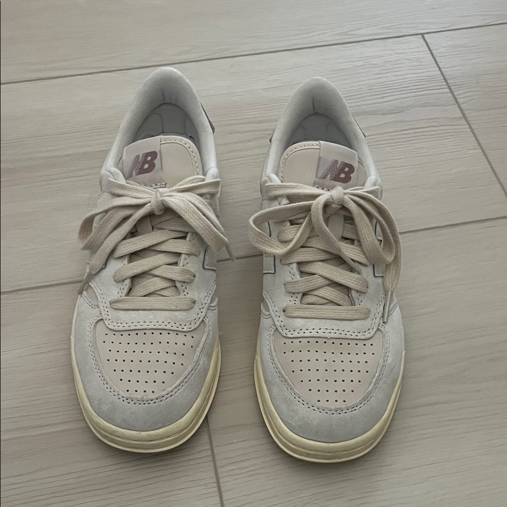 New Balance Cream and Tan Sneakers